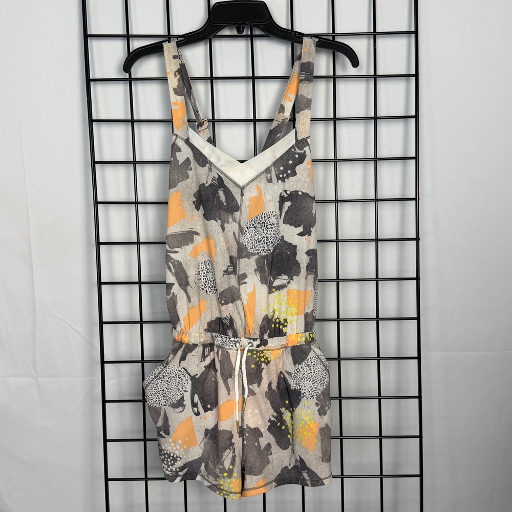 Lululemon Be Free Runsie One Piece Romper Womens 6 Mini Art Pop White Multicolor